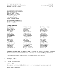 BOARD MEMBERS PRESENT: Gary Wall, Supervisor Margaret Birch, Treasurer  Anthony Bartolotta, Trustee Michael Healy, Trustee Kare