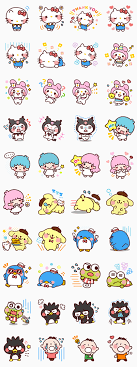 Line Sticker For Sanrio Characters Cartoon Free Download On Iphone Android Windows Phone Pc And Other Devi Cute Stickers Kawaii Stickers Sanrio Characters