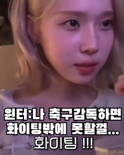윈터나 축구감독하면 화이팅밖에 못할껄... 출처 : unknown *제보 DM 부탁드립니다 #윈터 #축구 #감독 #화이팅