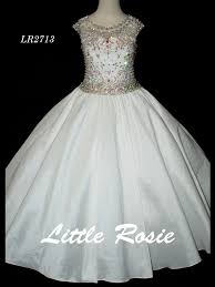 Beaded Jewel Neckline Little Girl Pageant Dress Little Rosie Lr2713