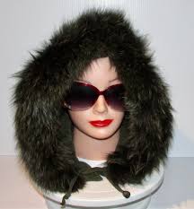 Nice Dark Green Hood /fixed Green Fox Fur Trim /very Nice Dark Green Nylon  Hood /fixed Green Fox Fur Trim One Size