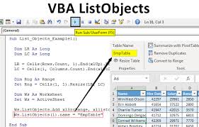 Vba Listobjects Guide To Listobject Excel Tables In Excel Vba