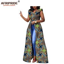 2019 Africa Spring Dress For Women Afripride Tailor Made Ankara Print Sleeveless Floor Length Women Casual Cotton Dress A1825088 1 Casual Dresses For Women Casual Cotton Dress African Dresses For Women