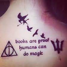 Harry Potter Divergent The Hunger Games And Percy Jackson Stunning Tattoos Inspired By Books Literary Tattoos Tattoos Book Tattoo