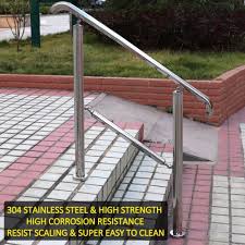 Vevor iron handrail fits 1 or 2 steps matte black paver step powder coating rail. Alyan Jammsy 3 Step Indoor Outdoor Adjustable Handrail