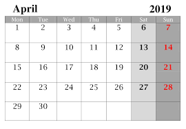 Blank April Calendar Word 2019 April Calendar Printable Calendar Printables Calendar Pages