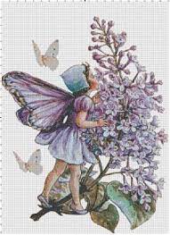 Purple Lilac Fairy Vintage Cross Stitch Pattern Instant Download Fairy Pictures Fairy Art Vintage Fairies