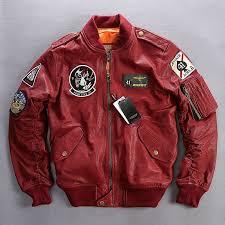 2019 Brand Genuine Leather Jackets Men S 100 Goat Skin Multi Labeling Embroidery Pilot O Neck Collar Bomb Leather Jacket Men Men S Leather Jacket Leather Men