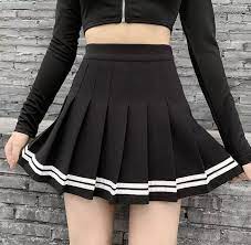 Vintage Korean Style Patchwork Skirt Harajuku Black Pleated - Etsy