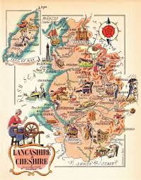 1940 S Animated England Map Print Lancashire Cheshire Etsy England Map Cartoon Map Map Wall Art