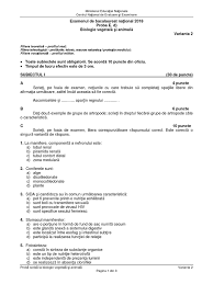Model de subiect biologie vegetală și animală bac 2017 (pdf) subiecte sesiunea speciala bac 2017 biologie vegetala si animala subiecte sesiune. Variante Bac Biologie Vegetala Si Animala 2016