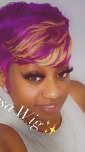 NE'IKS WIGS 100% Human Hair Color Purple Mixedu With #27 Comes In Large And  XL Dome/Mesh Caps