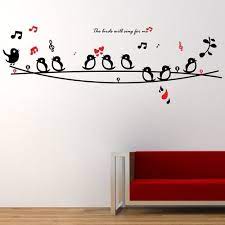 Check spelling or type a new query. Multicolor 134 X 48 Cm Decor Kafe Home Decor Singing Birds Wall Sticker Wall Sticker For Bedroom Wall Art Wall Poster P Id 19173140191
