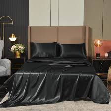 NTBED Satin Feuilles Pleine Noir De Luxe Feuilles De Guinea | Ubuy