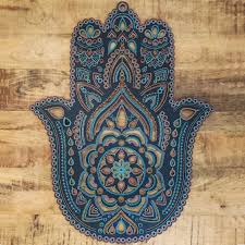 Hand Painted Henna Inspired Wooden Hamsa Hand Wall Hanging Measuring 80cm In Height Handpainted Henna Mandala Hamsa Hamsa Hamsa Art Hamsa Design Hamsa