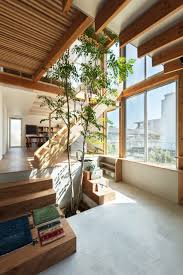 Modern custom home central atrium interior bamboo. Yukawa Design Lab S Margin House Features A Multipurpose Atrium