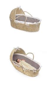 Explore our quality collection of baby baskets & order online today! Badger Basket Natural Moses Basket With Hood Gray Bedding Nursery Furniture