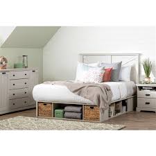 Avilla winter oak and rattan queen bed. South Shore Furniture Avilla Queen Size Platform Bed Winter Oak And Rattan 11836 Rona