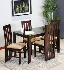 4 seat dining table set. Buy Kingstone 4 Seater Dining Table Set In Brown Colour With Highback Dining Chair By Parin Online Contemporary 4 Seater Dining Sets Dining Furniture Pepperfry Product