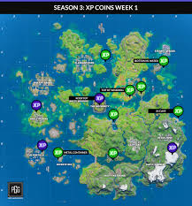 Please comment if you have any additional fortnite chapter 2 season 3 week 6 xp coins location tips of your own, we'll give you credit for it. Season 3 Xp Coins Week 1 Map Fortnitebr