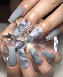 This trustworthy technique for removing fake nails is a. Long Coffin Grey Acrylic Nails Novocom Top