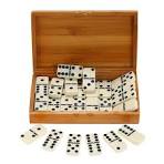 28-Piece Dominoes Set In Wooden Box – Classic Family Game With Black &  White Dots