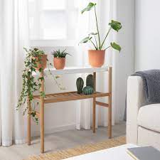 Satsumas Piedestal Bambou Blanc Ikea In 2020 Ikea Plants Plant Stand Indoor House Plants Decor