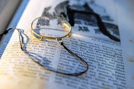 Book Close Up Focus Glass Magnifying Glass Page Paper Book Accessories Glass Book Glass Photography
