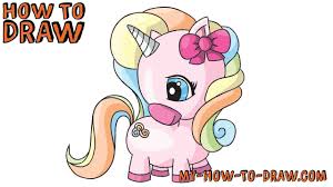 It has a colorful horn and a scarf, very cute. How To Draw A Unicorn Easy How To Wiki 89