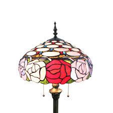 Stehleuchte Retro Stil Bunte Rose Design 2 Flammig