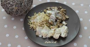 Poulet Champignons Riz Et Sauce Au Fromage Frais Recette Sauce Au Fromage Recette Volaille Alimentation