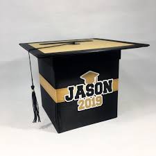 Black And Gold Card Box Graduation Party Card Box Black Gold Graduation Party Card Box Graduation Party Cards Party Card Box