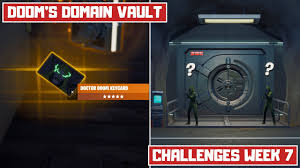 Enter The Vault In Doom S Domain Location Doctor Doom Keycard Fortnite Challenges Week 7 Youtube