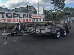 Heavy duty tradesman trailers in single axle 6×4, 7×4, 7×5, 8×5 and also available on tandem 7×4, 8×5 and tandem 10×5. 12x6 Machinery Trailer Topline Trailers Brisbane Surrounds