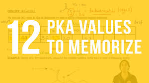 the 12 pka values you want to memorize because theyre important