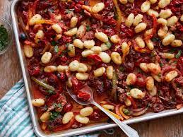 Crispy Sheet Pan Gnocchi With Sausage And Peppers Recipe Food Network Recipes Stuffed Peppers Sheet Pan Recipes