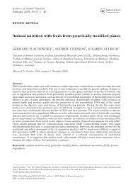 Pdf Animal Nutrition With Feeds From Genetically Modified Plants