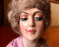 Buy Antique 1880-90 Miniature French Wax Bust, Human Hair Online in India