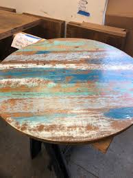 Aqua Teal Blue Rustic Reclaimed Wood Round Dining Table Top Etsy In 2020 Reclaimed Wood Round Dining Table Round Wood Coffee Table Coffee Table Wood