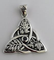 Oak Ash Thorn Pendant In 925 Sterling Silver Pagan Pendants Triquetra Pendant Sterling Silver Pendants