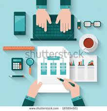 Stock Vector Flat Design Modern Vector Illustration Concept Of Teamwork Analyzing Project Time Management Tools Web Design Services Internet Marketing Service