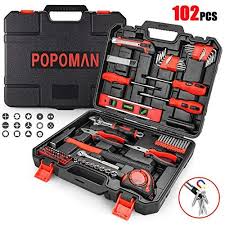Caisse Outils Popoman Boite A Outils 102pcs Avec Cles Jeu De Tournevis De Precision Marteau Pince Et Coffre A Out En 2020 Caisse A Outils Tournevis Boite A Outils