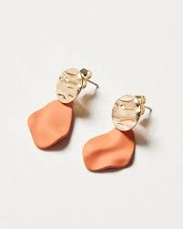 International shipping and returns available. Blea Textured Disk Orange Shape Drop Earrings Oliver Bonas Us