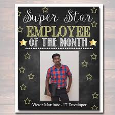 Birthday Bulletin Board Ideas For Office Printable Editable Employee Of The Month Printable Office Printable Etsy In 2020 Employee Recognition Board Employee Appreciation Board Employee Recognition