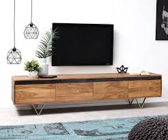 Delife Fernsehtisch Stonegrace Akazie Natur 200 Cm Pinol Living Room Tv Unit Designs Living Room Tv Wall Living Room Tv