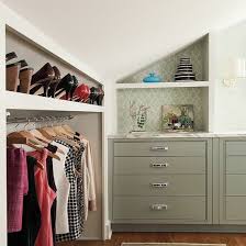 Birch wood front for each drawer; Sloped Ceiling Closet Ideas Dwellinggawker