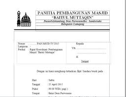 Minggu, 17 desember 2017 pukul 10.00 s.d selesai tempat : Contoh Susunan Surat Rapat Panitia Pembangunan Masjid Doc Triprofik Com