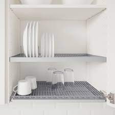 Lot of 2 ikea grundtal stainless steel hanging storage cutlery caddy canister. Utrusta Dish Drainer For Wall Cabinet 60x35 Cm Ikea