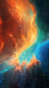 Bleu body of water illustration, red tree under. Orange Blue Colorful Nebula Illustration Iphone 5 Wallpaper Hd Free Download Iphonewalls