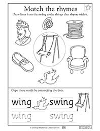 Did, hid, kid, lid, rid. Rhyming Words Wing And Swing Kindergarten Preschool Reading Writing Worksheet Greatschools